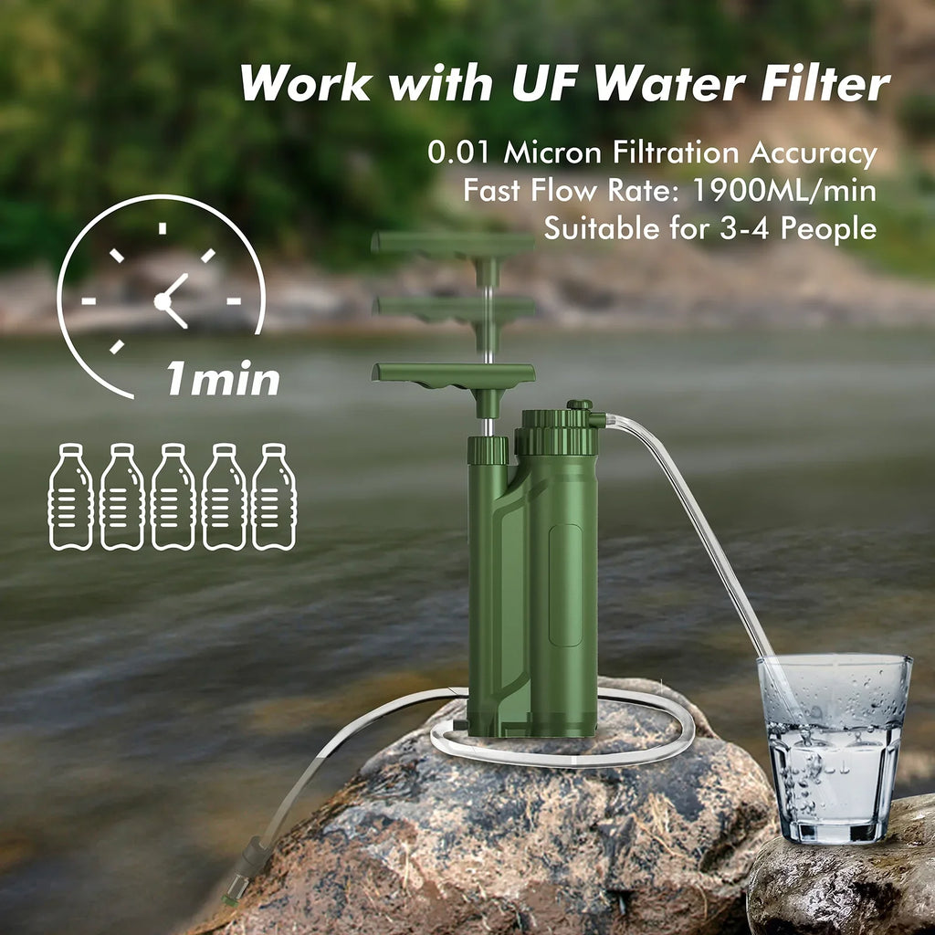 GoolRC Portable Filter Pump Purification Sizeystem Sizeurvial Gear for Camping Hiking Travel Preparedness