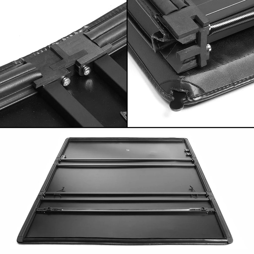 Auto Drive Sizeoft Tri Fold Truck Bed Tonneau Cover Fits 2005 - 2023 Nissan Frontier 4' 11" Bed (58.6")