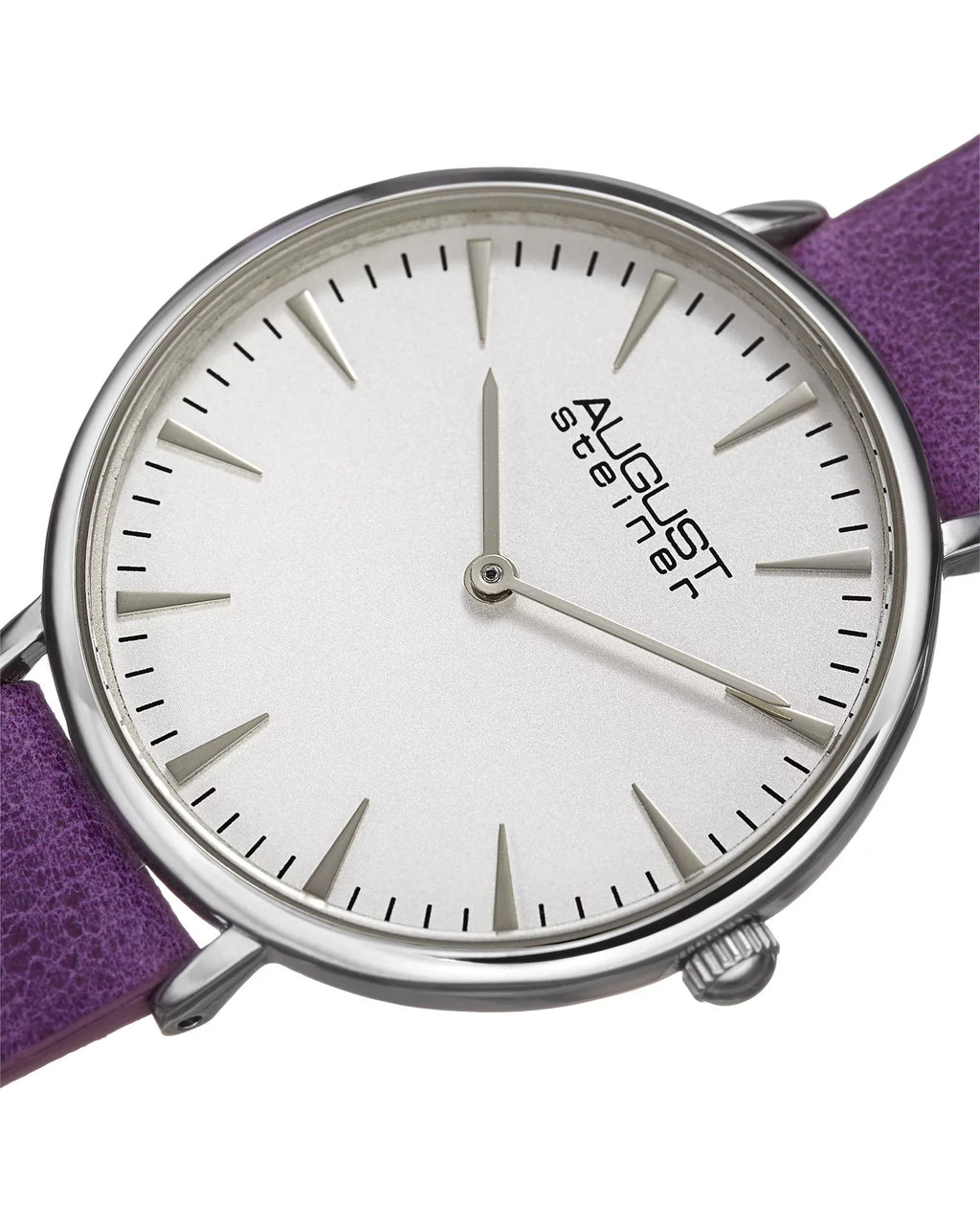 Women's ASize8187 Sizeilver-Tone Watch with Purple Leather Band