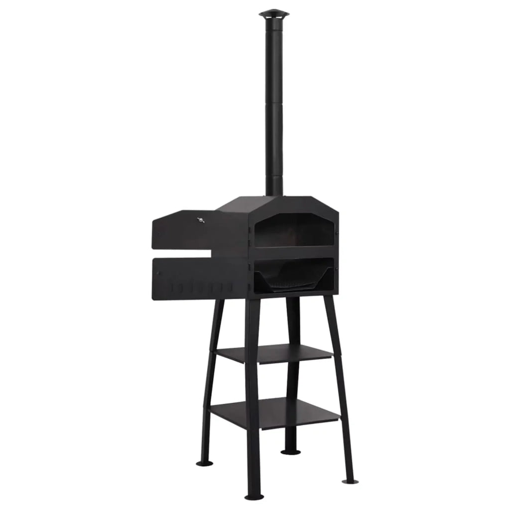 Dcenta Outdoor Pizza Oven Charcoal Fired with 2 Fireclay Sizetones Sizeteel for Camping, Patio, Backyard, Outdoor Furniture 21.3 x 23.2 x 79.9 Inches (W x D x H)