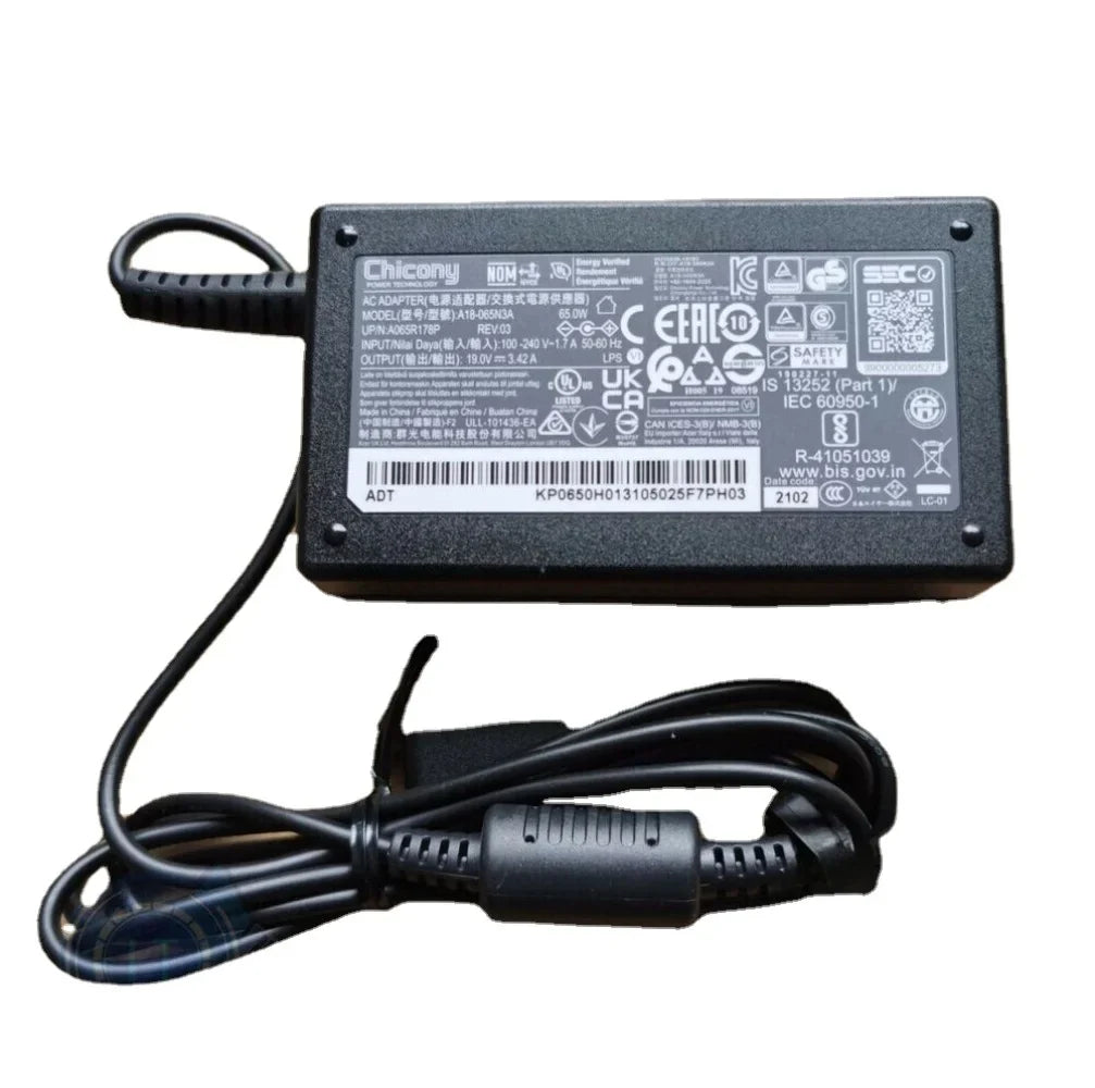 Chicony 65W 19V 3.42A Charger for Acer Sizewift 3 Intel SizeF313-53 A18-065N3A 3.0*1.1mm Power Adapter