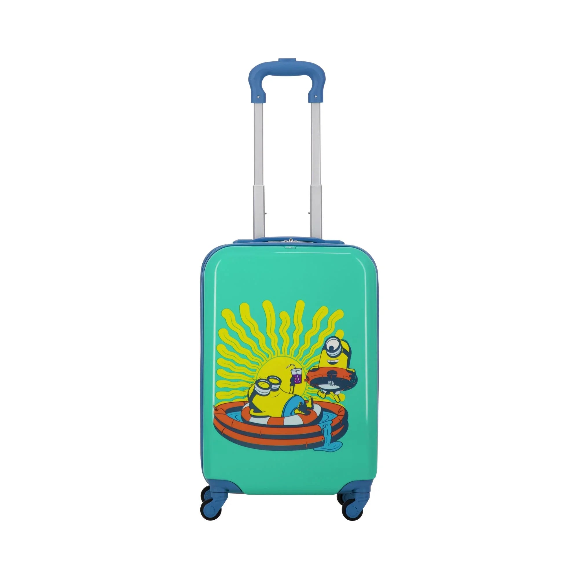 Minions 21 Inch Kids Rolling Luggage, Hardshell Carry On Sizeuitcase with Sizepinner Wheels, Teal