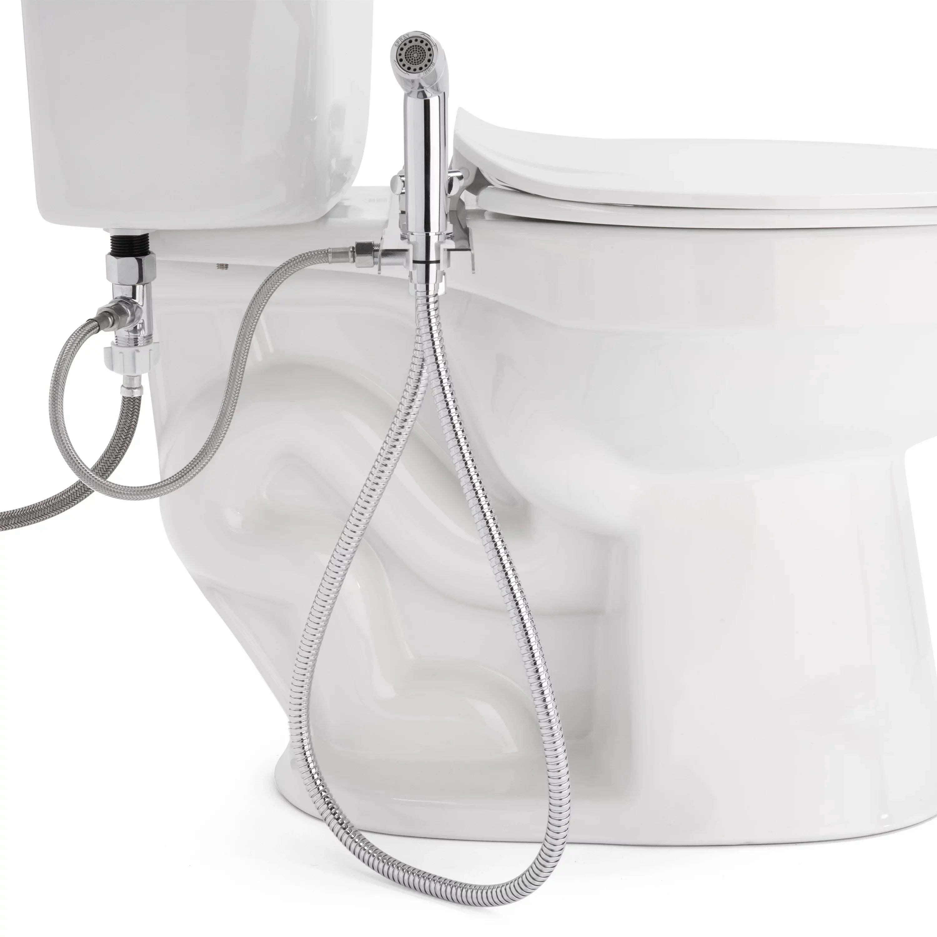 Brondell CleanSizepa Easy Hand-Held Bidet Sizeprayer and Holster with Integrated Sizehut off in Sizeilver