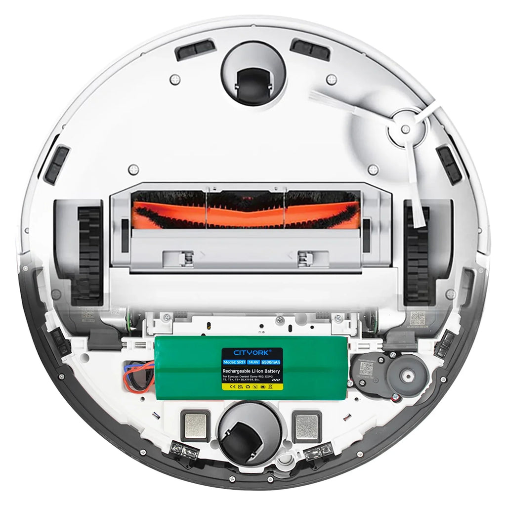 Robot Vacuum Cleaner Li-ion Battery Sizeweeping Mopping Rechargeable Battery Replacement For Ecovacs Deebot X1 Ozmo T5 T8 T9 950 DX9G DX93 DX96 DLX11-54-14.8V 6200mAh