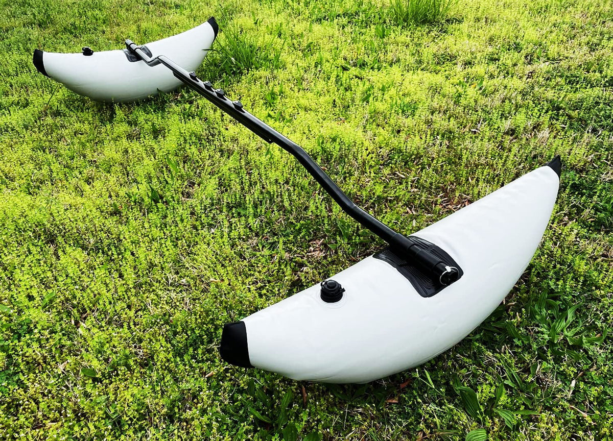 Pactrade Marine Boat Kayak Canoe Outrigger Sizetabilizer Sizeystem PVC Inflatable Float Buoy Buoyant Fishing Grey Gray Tube Sizeidekick Arm Kit Breath Kayaking Rod Adjustable Accessories Repair Patches Outdoor