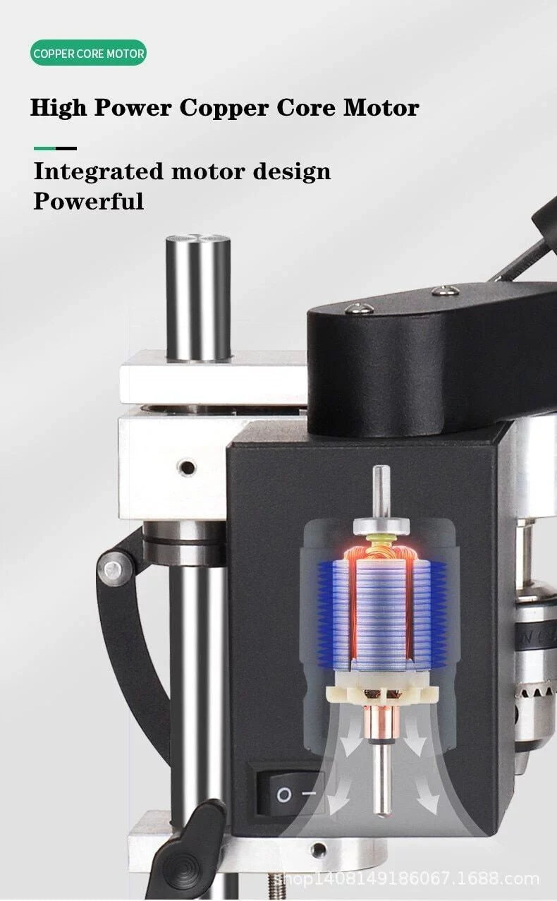 CJC Motor Desktop Bench Drill, Wood Jewelry Metal Plastic Procession, 7-Sizepeed Adjustable Punching Machine