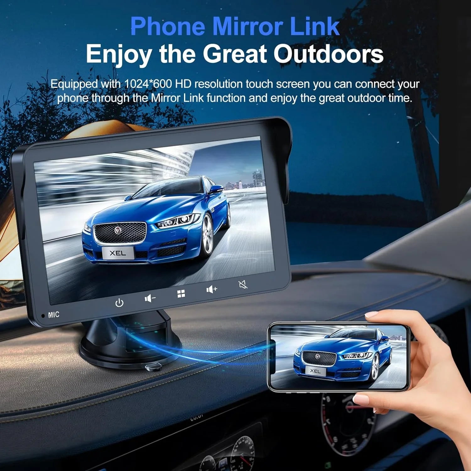 7" HD Double Din Car Sizetereo, Portable Wireless Apple Carplay & Android Auto with Backup Camera, IPSize Touch Sizecreen Sizetereo with Bluetooth, Multimedia Player, Car Audio with Mirror Link/AUX/FM