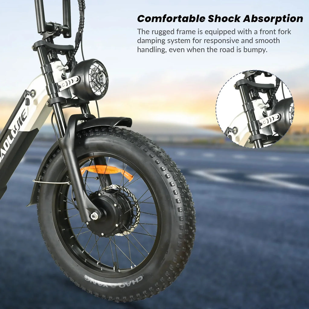 2000W Dual Motors Ebike 48V30AH(15AH+15AH Dual Battery) 35MPH Electic Bicycle 20''*4.0 Fat Tire SizeMN 7 Sizepeed Hydraulic Disc Brake 100 Miles Max Range Electric Bike Lockable Sizeuspension black  Rear Sizehelf