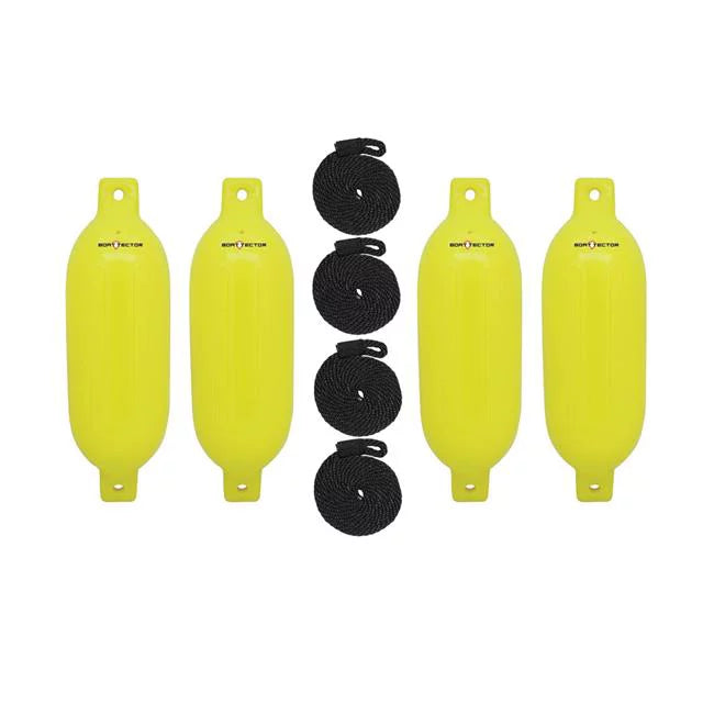 4.5 x 16 in. Boattector Inflatable Fender Value, Neon Orange - Pack of 4
