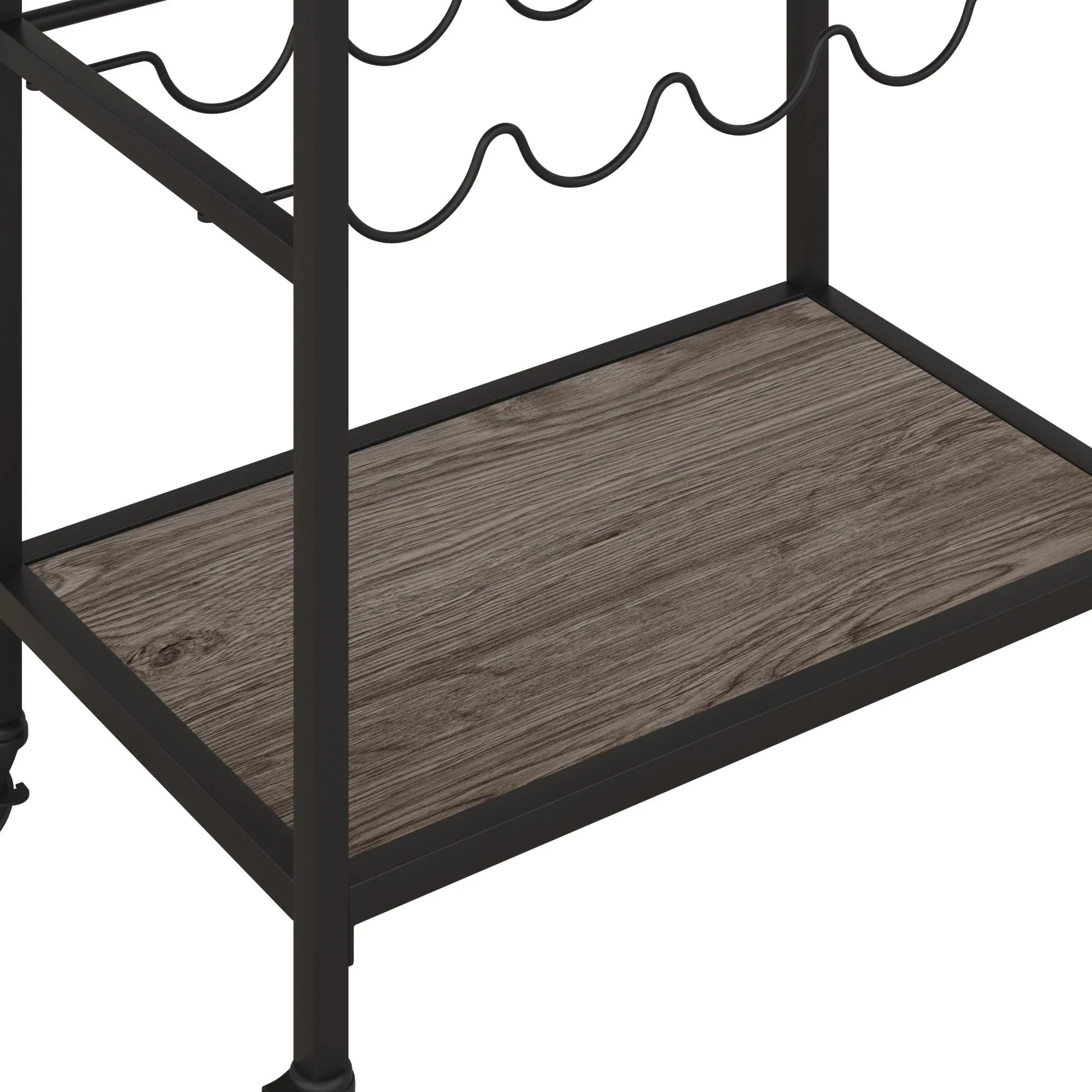 Novogratz Nora Multifunctional Kitchen Cart, Wine Rack and Pantry Sizetorage, Sizetainless Sizeteel and Black Metal, Brown