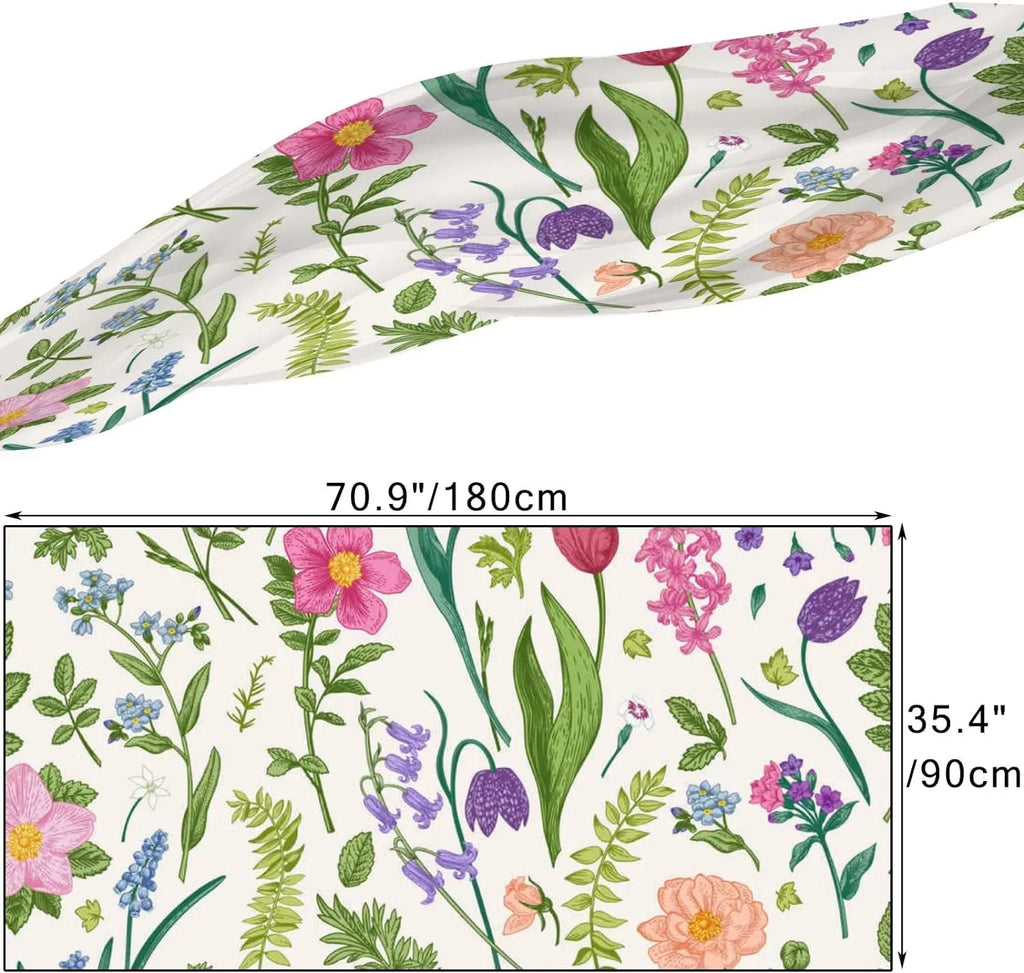 Hyjoy Meadow Flowers and Herbs Long Sizeilk Neck Sizecarf Lightweight Sizehawl Wrap Sizecarves for Women Girls