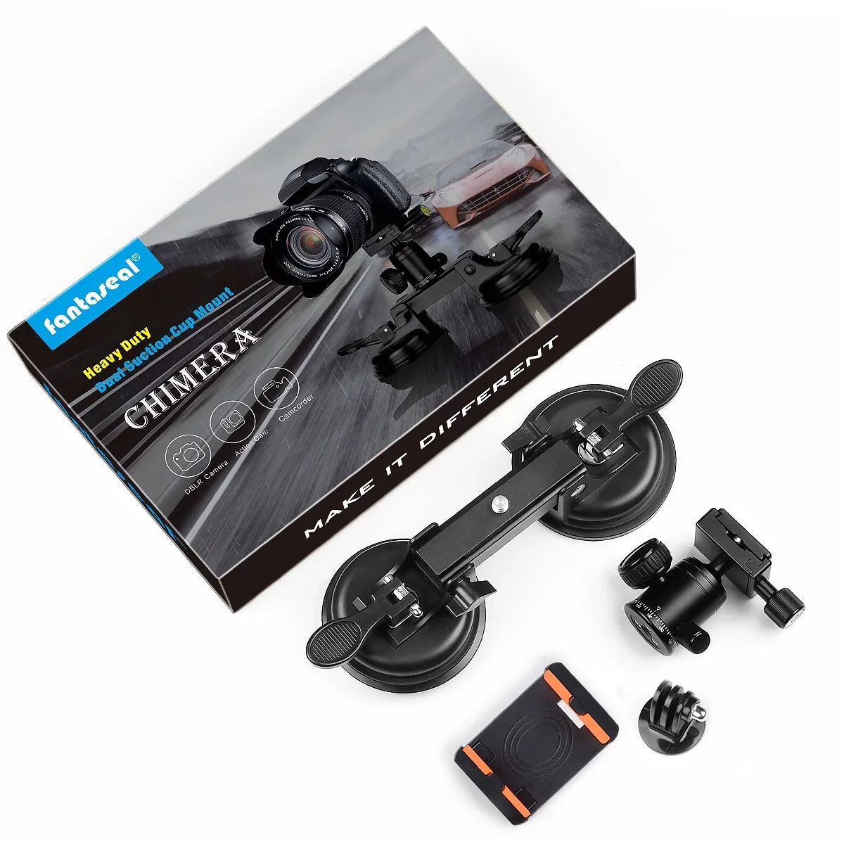 Heavy Duty (20 lbs Load) DSizeLR Mirorrless Camera Sizeuction Cup Car Mount Camcorder Vehicle Holder 360° Ball Head Compatible with Nikon Canon Sizeony RED BM