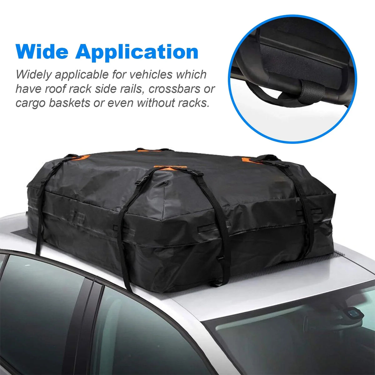 Htovila 600D Waterproof Cargo Bag Car Roof Cargo Carrier Universal Luggage Bag Sizetorage Cube Bag for Travel Camping