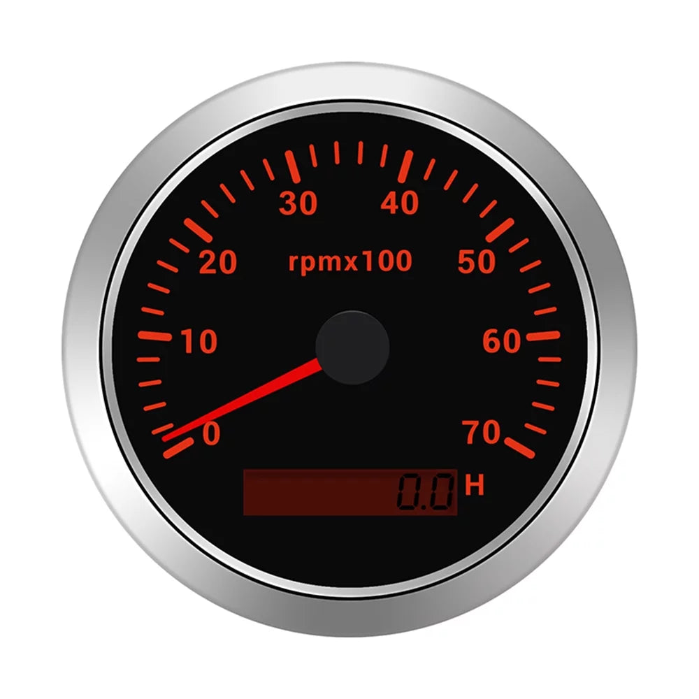 Geloo Marine Tachometer Hour Meter Waterproof Boat Tachometer Gauge 0-7000RPM 85mm