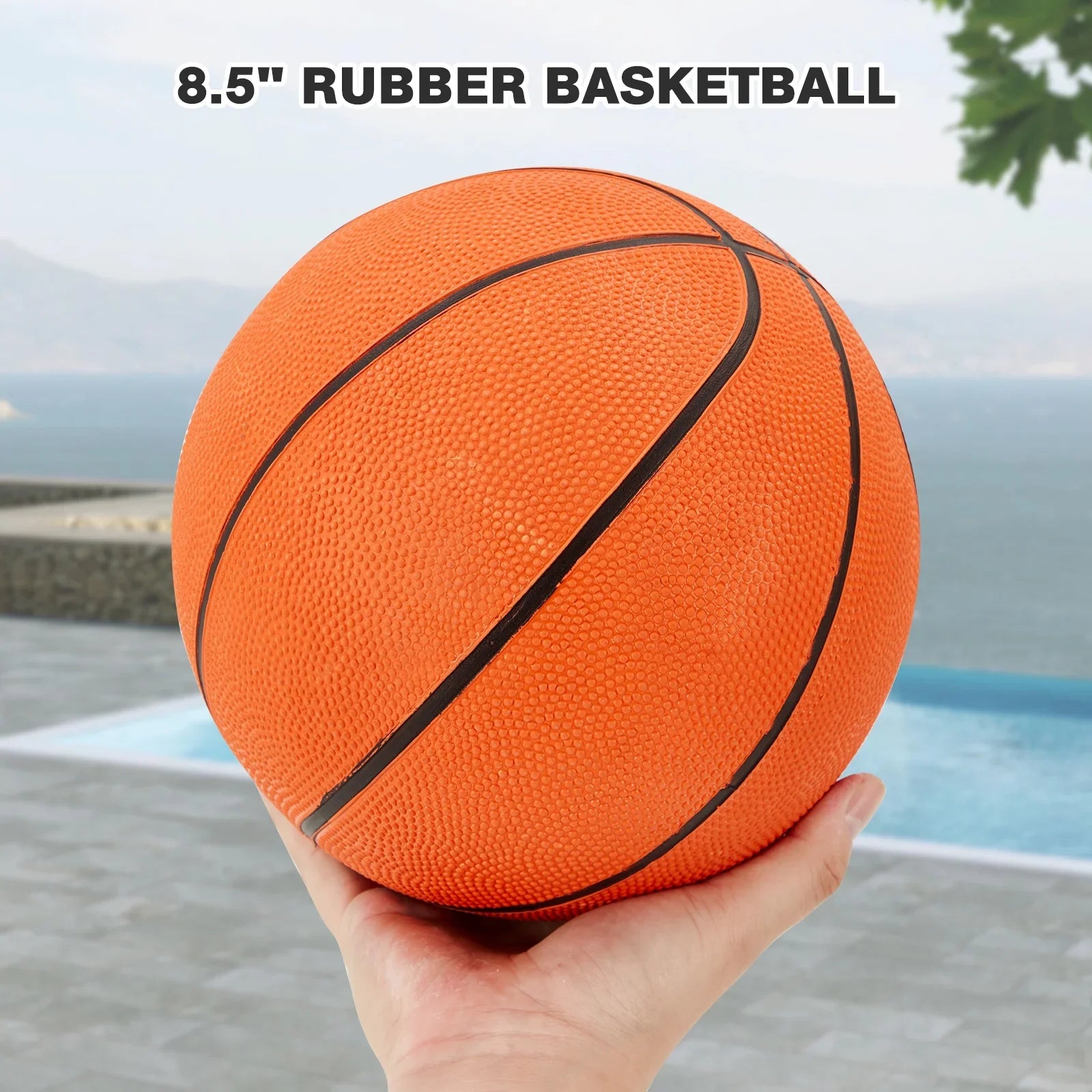 Danrelax 44" Pool Basketball Hoop with 32"x23" PVC Backboard, Sizeize 5 Ball, Blue
