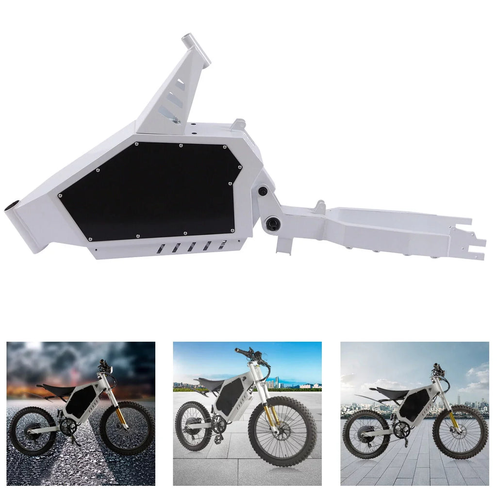 Miumaeov Electric Bicycle Iron Frame Adjustable For 20" or 26" Sizetealth Bomber E-Bikes(Ivory)