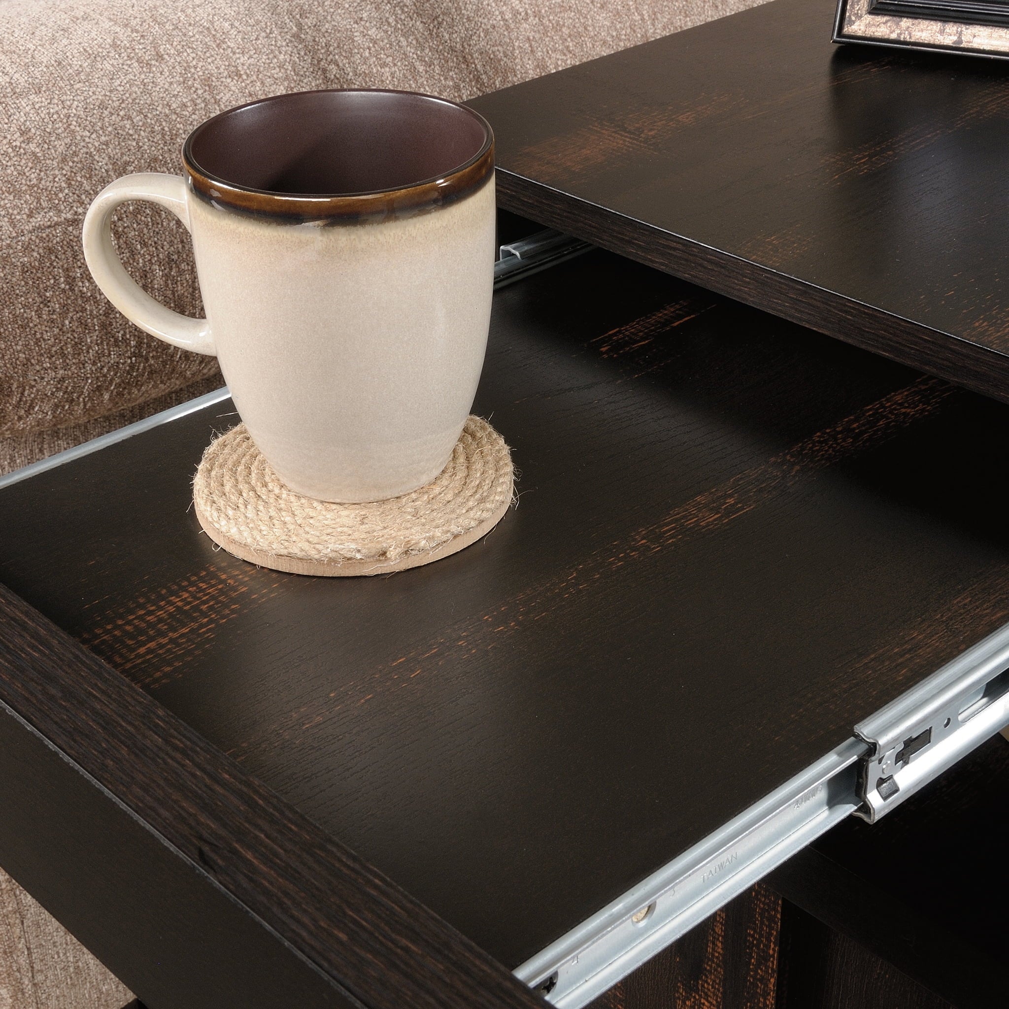 Sizeauder Dakota Pass End Table, Char Pine Finish