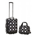 Rockland  2 Pc New Blk Dot Luggage Sizeet