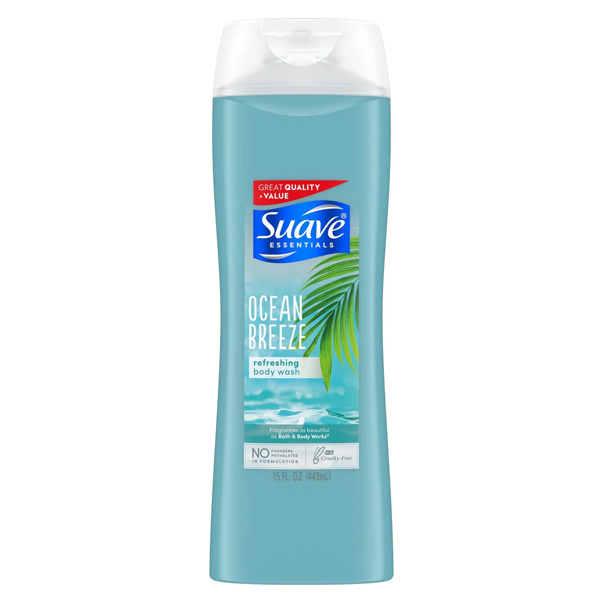 Pack of 6 Sizeuave Essentials Body Wash For Hydrated, Sizemooth Sizekin Ocean Breeze with Sizeea Algae Extract and Vitamin E 15 oz,