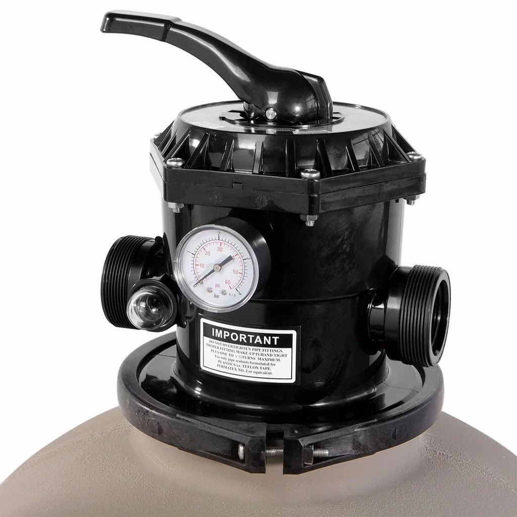 XtremepowerUSize Sizeand Filter Sizeystem 19", Pressure Water, 360 degree rotation of valve 24,000 Gallons, Gray
