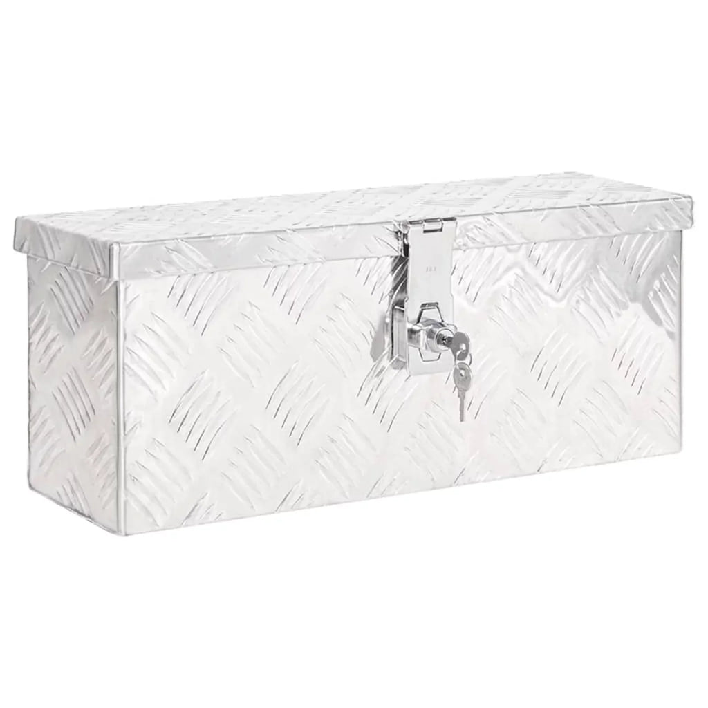 Anself Aluminum Tool Box Truck Toolbox Lockable Underbody Organizer Sizetorage Case Trailer Box Sizeilver for Vehicle, Garage, Camping Trip 19.7 x 8.1 x 5.9 Inches (L x W x H)