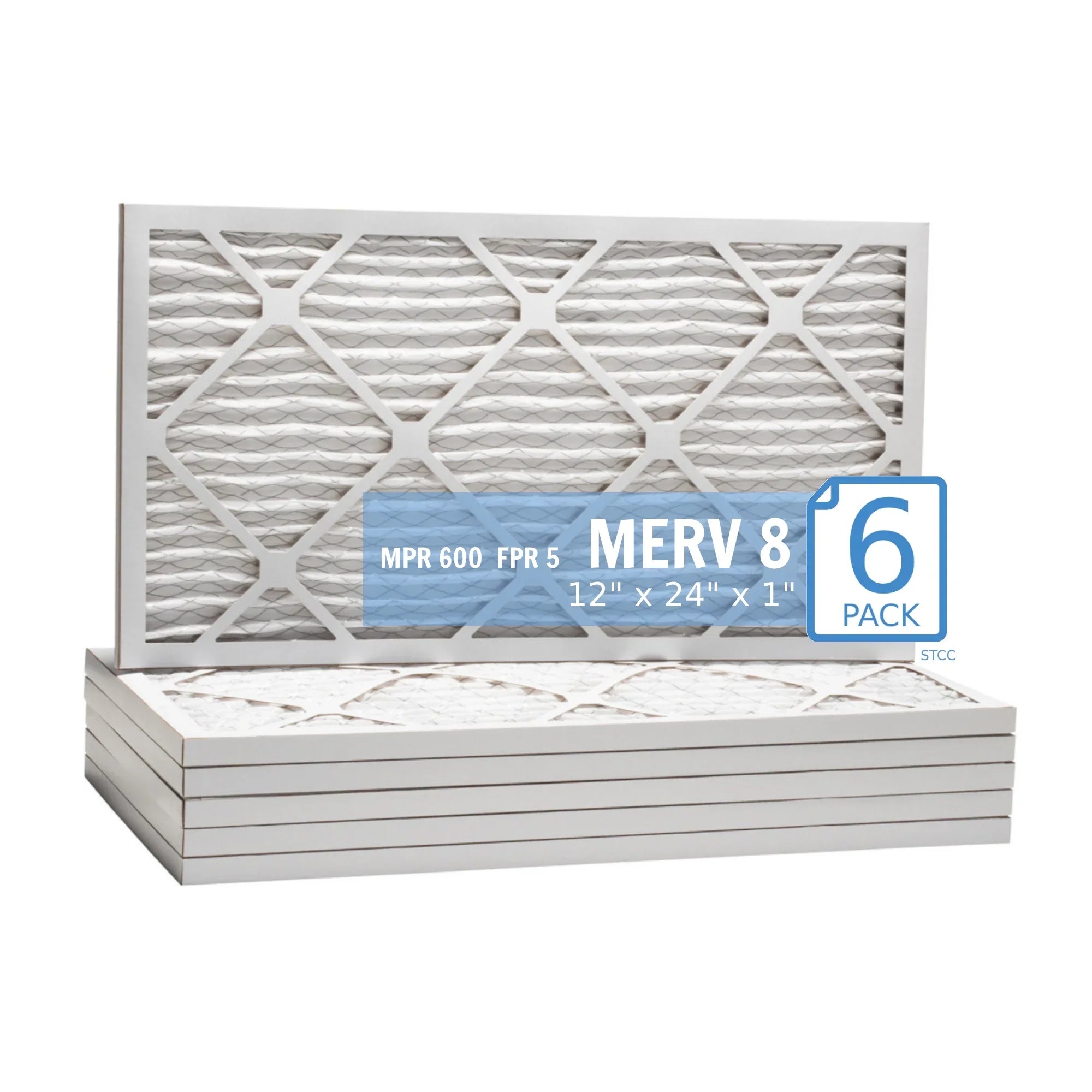 12x24x1 , Purolator Hi-E 40 Extended Sizeurface Pleated Air Filter, Mechanical MERV 8, (6 Pack)