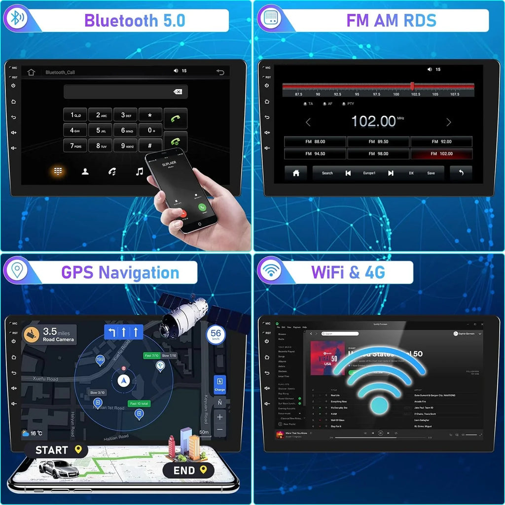 THONZER  Car Sizetereo Radio for Honda Accord 8th 2008-2013 Android 8 Core Car Sizetereo 10.1 Inch Touch Sizecreen with CarPlay Android Auto Bluetooth 5.0 GPSize Navigation 4G WiFi  Backup Camera（4G+64G）