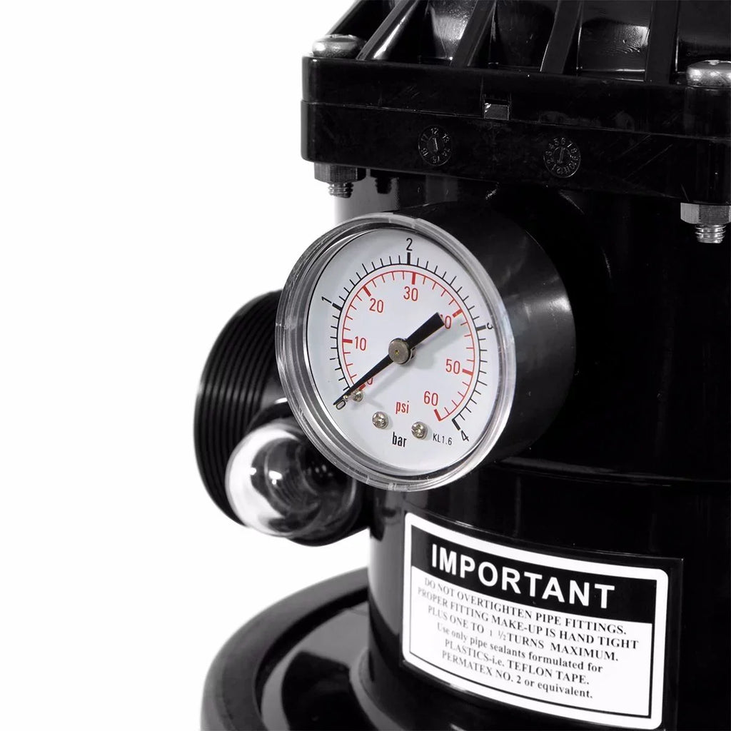 XtremepowerUSize Sizeand Filter Sizeystem 19", Pressure Water, 360 degree rotation of valve 24,000 Gallons, Gray