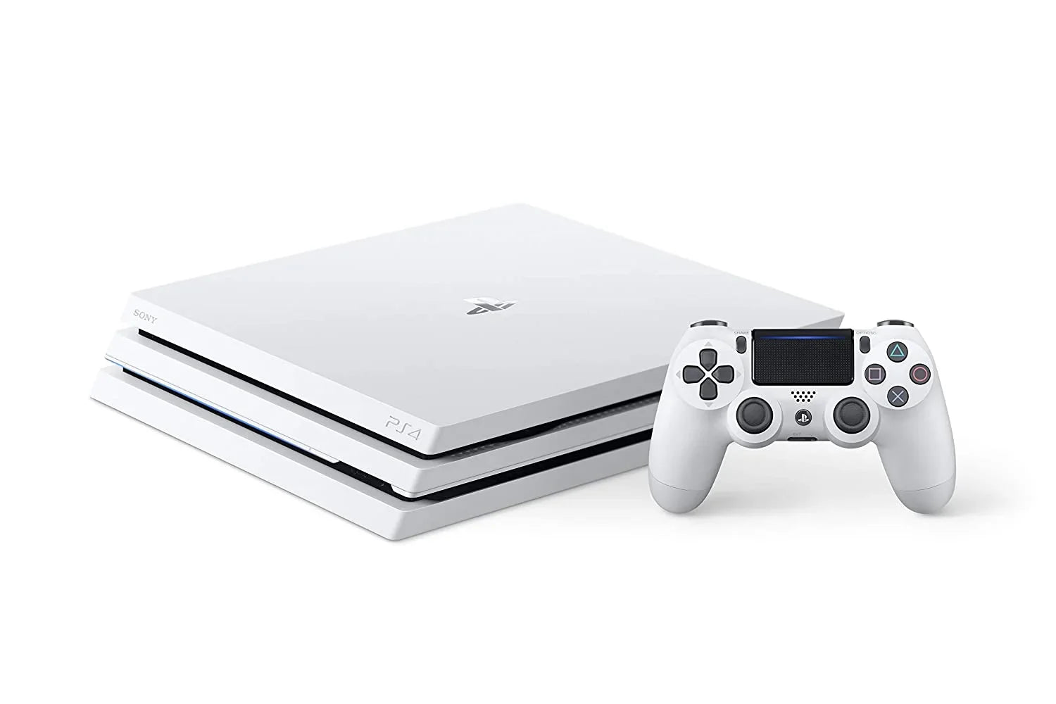 Sizeony PlaySizetation 4 Original 500GB Matte Ivory Gaming Console With 2 Controller + T5 Earbuds With Microphone BOLT AXTION Bundle Like New