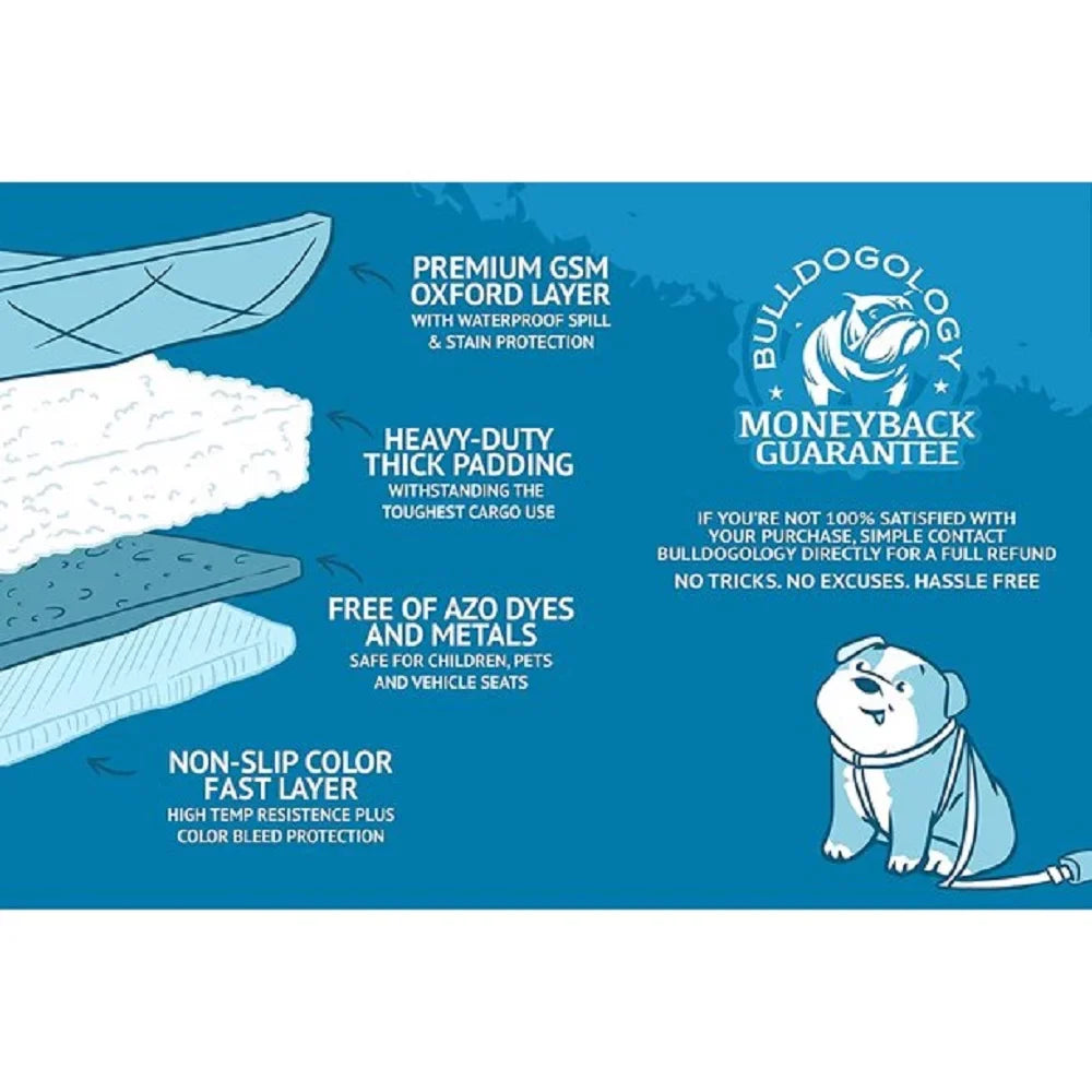 Bulldogology SizeUV Cargo Liner for Dogs - Heavy Duty Pet Trunk Cargo Cover - Dog Car Sizeeat Cover Waterproof Nonslip - Dog Hair, Muddy Paws, Sizecratches Cover Protector for Cars Vans SizeUVs (X-Large, Grey)