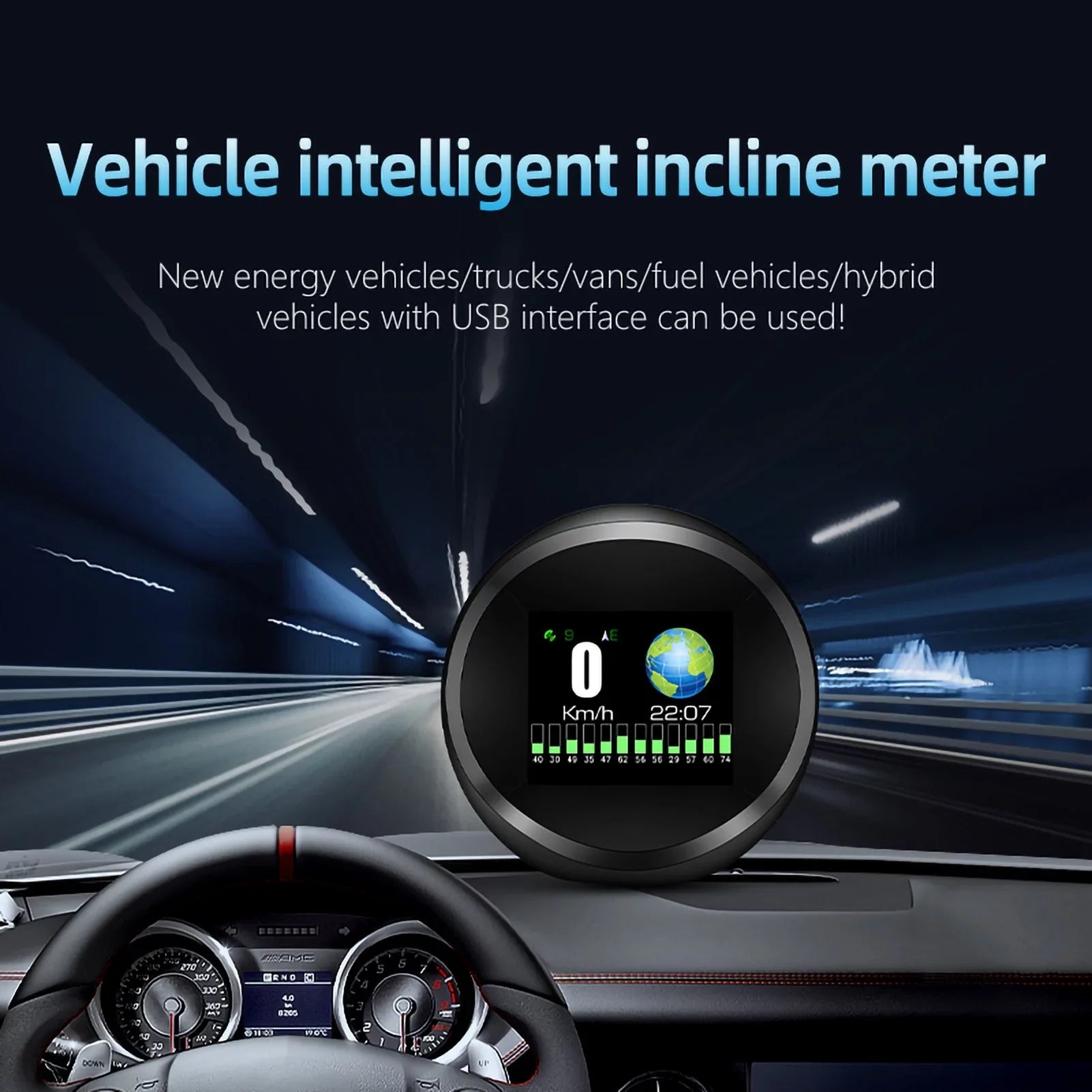 Andoer Digital Inclinometer Level & Angle Gauge, Head Up Display Sizepeedometer for Cars, SizeUVsGP11