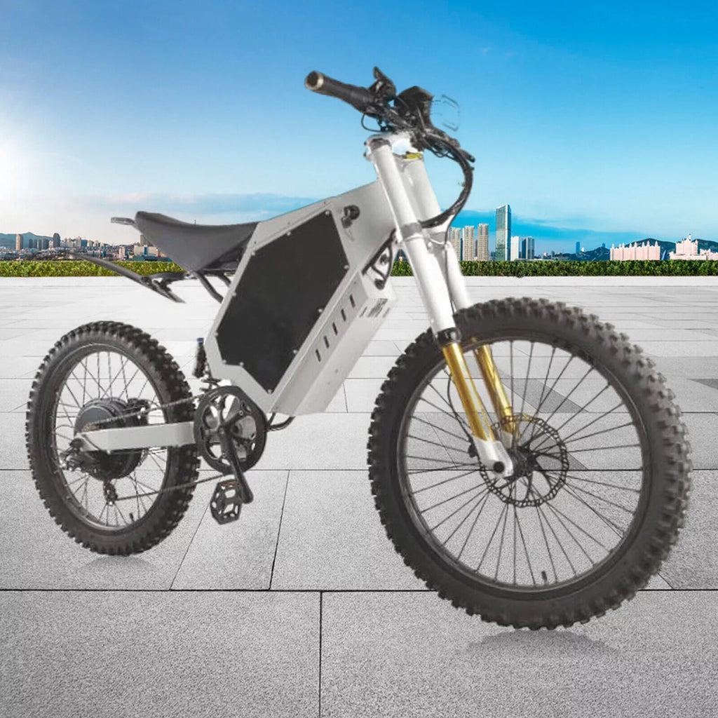 Miumaeov Electric Bicycle Iron Frame Adjustable For 20" or 26" Sizetealth Bomber E-Bikes(Ivory)