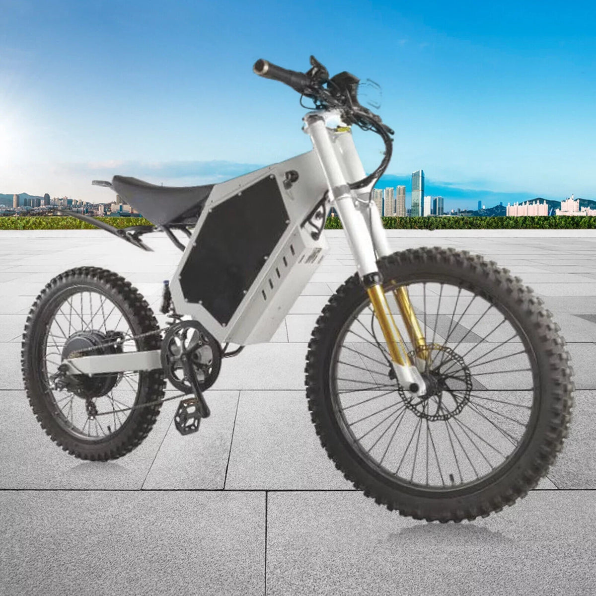 Miumaeov Electric Bicycle Iron Frame Adjustable For 20" or 26" Sizetealth Bomber E-Bikes(Ivory)