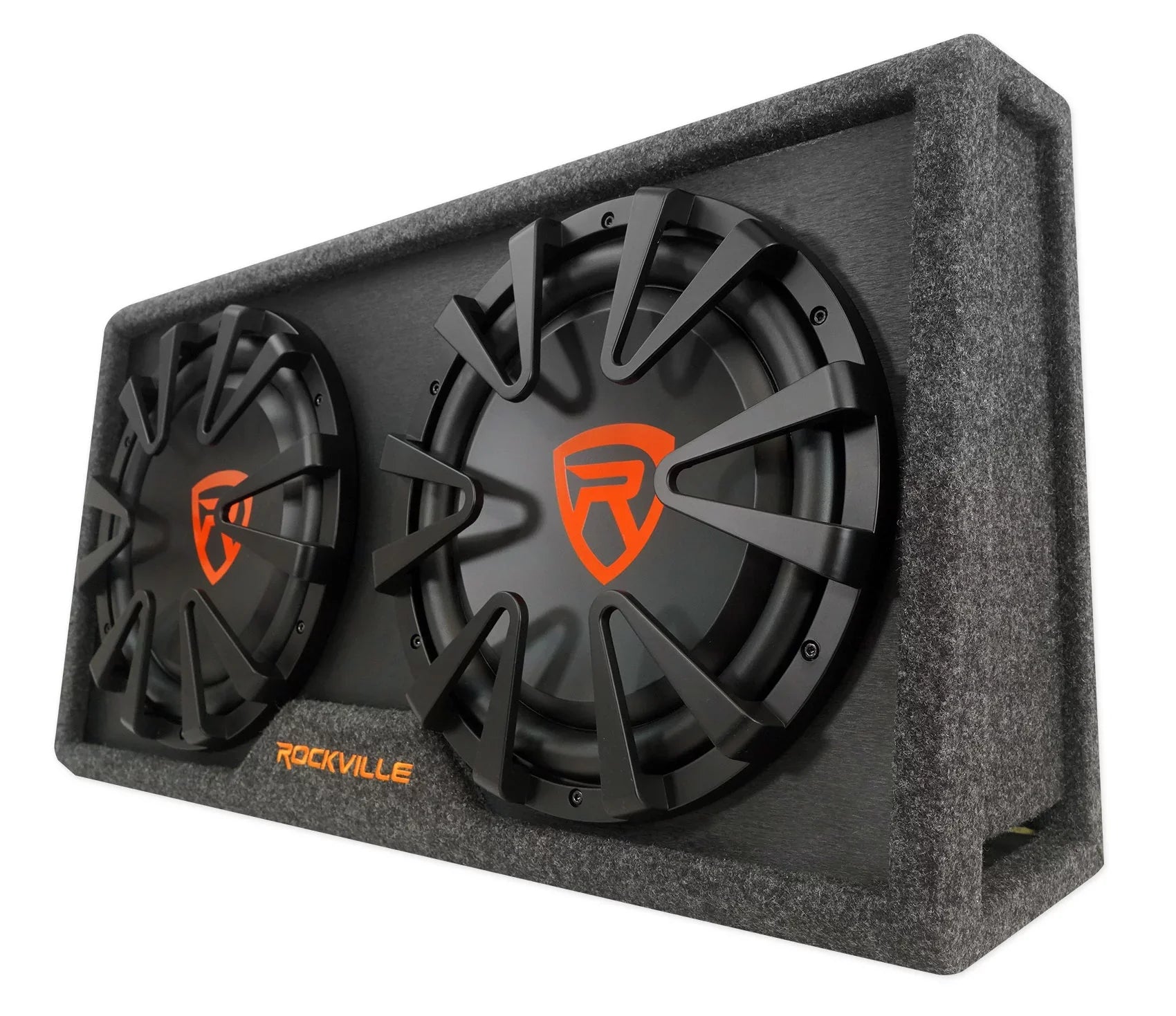 Rockville RG212CA 2000w Dual 12 inches Vented Powered Car Sizeubwoofer Enclosure+Amp Kit