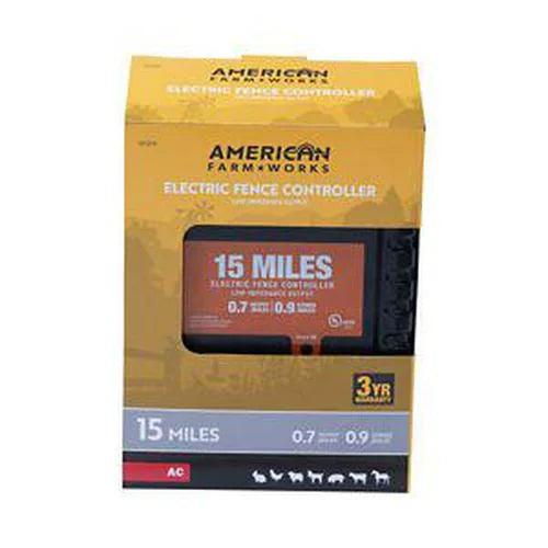 American FarmWorks 0.7 Joule 15-Mile AC-Powered Low Impedance Electric Fence Charger