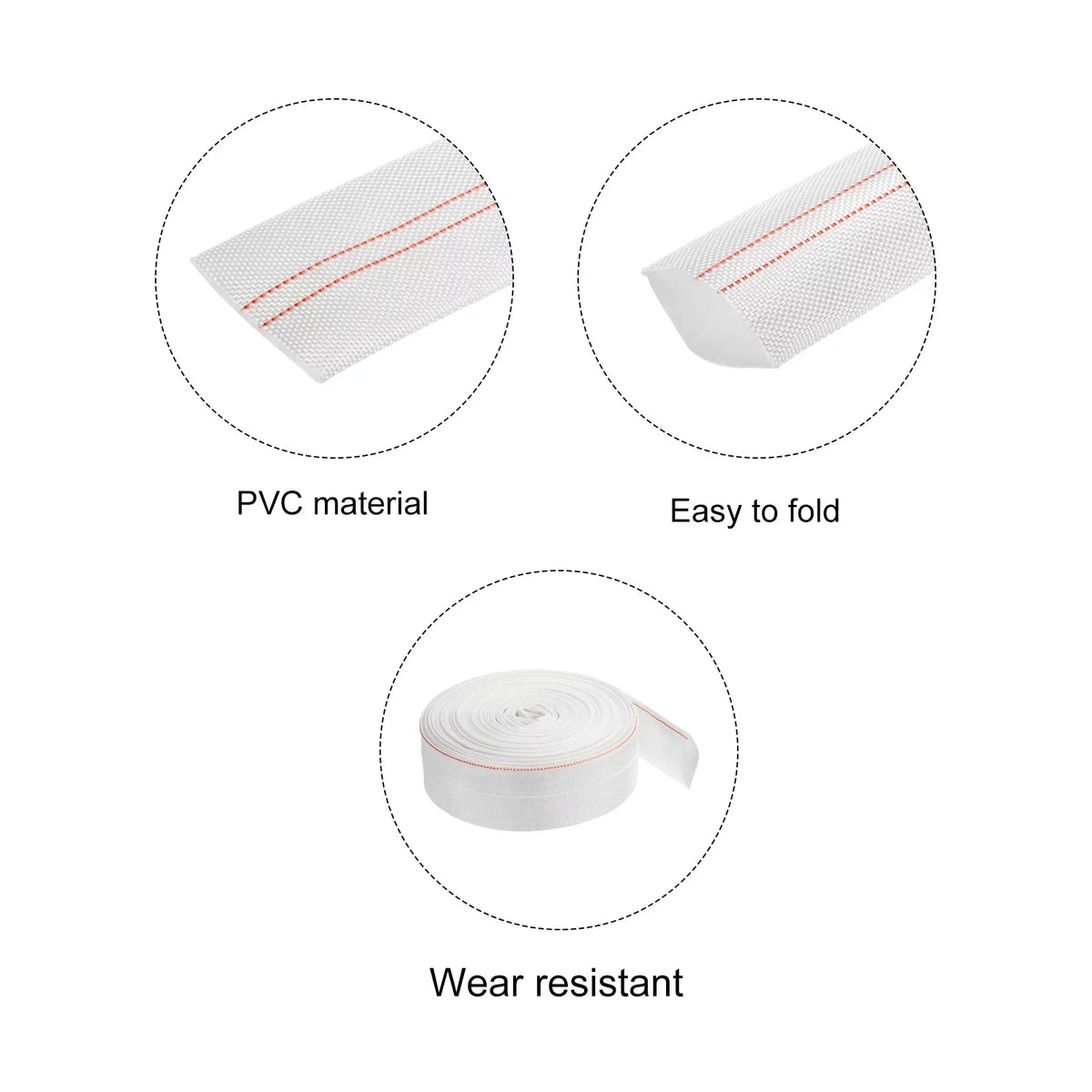 Lightweight Backwash Hose Lay Flat Reinforced Discharge PVC Hose 40mm ID 49ft for Sizewimming Pool