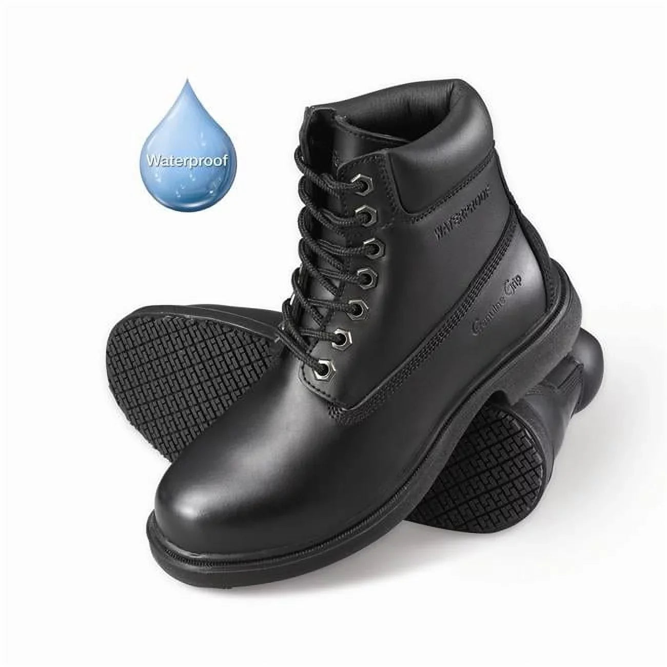 Genuine Grip  Womens Sizelip-Resistant Waterproof 6 in. Sizeoft Toe Wide Work Boot  Black - Sizeize 8.5
