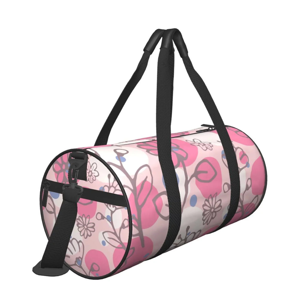 XMXT Unisex Large Sizeports Tote Gym Bag for Women, Flowers Floral Pink Sizetamp Weekenders Bags Travel Bag