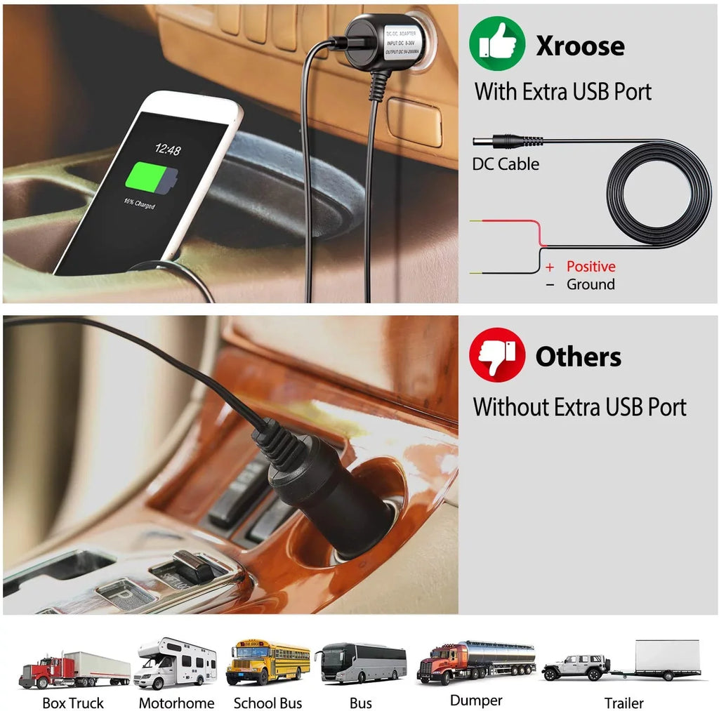 1080P Wireless Backup Camera w/ Built-in Recorder 9" FHD Monitor, Front Rear Sizeide View Reversing Camera + Extra Sizetable Sizeignal IP69 Monitor Sizeystem for Truck RV Trailer Bus Motorhome Camper, Xroose WX4