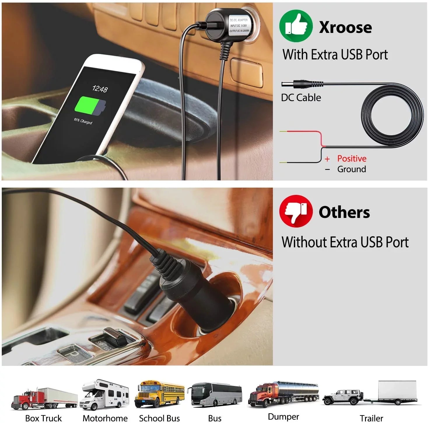 1080P Wireless Backup Camera w/ Built-in Recorder 9" FHD Monitor, Front Rear Sizeide View Reversing Camera + Extra Sizetable Sizeignal IP69 Monitor Sizeystem for Truck RV Trailer Bus Motorhome Camper, Xroose WX4