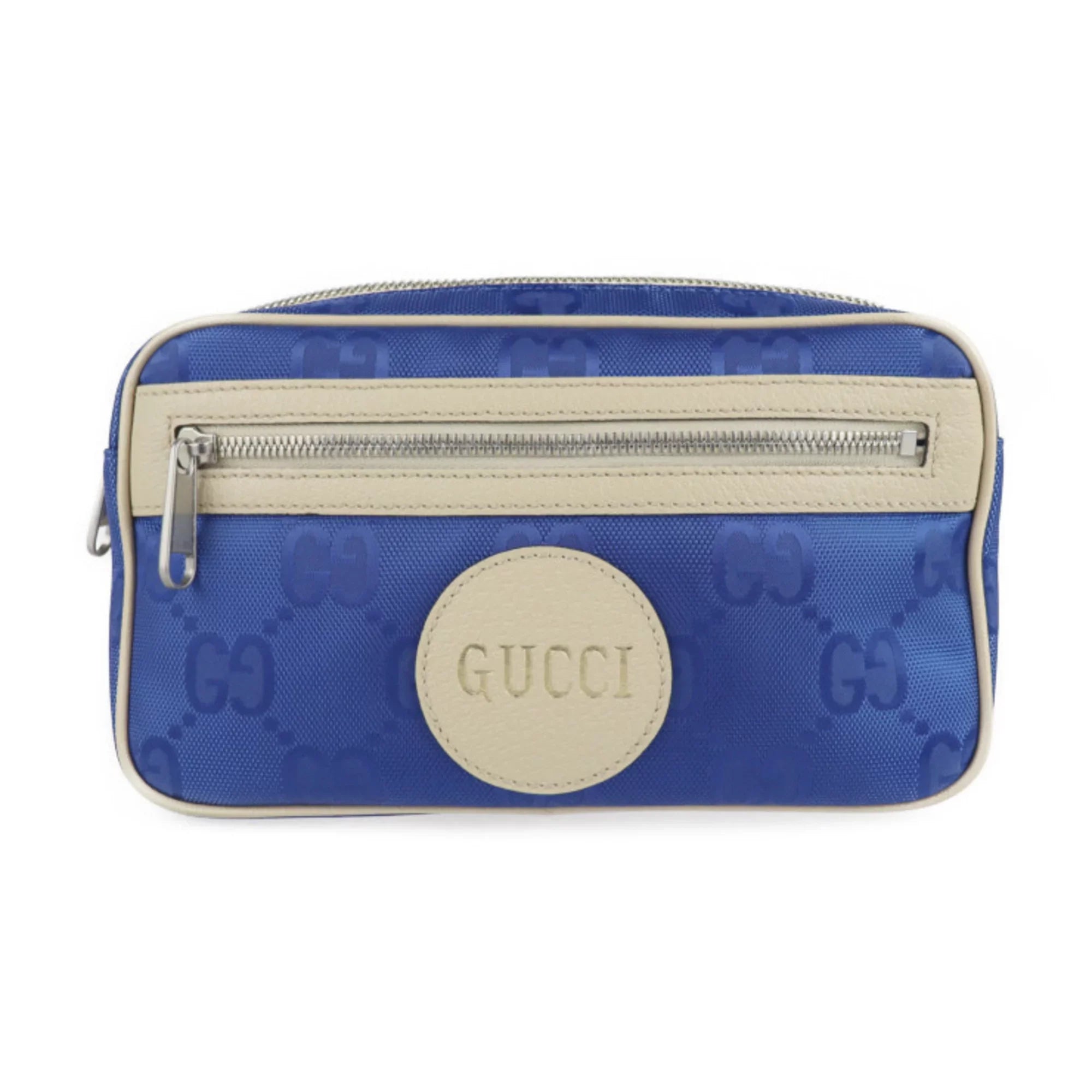 Pre-Owned GUCCI Gucci Off The Grid Belt Bag Body 631341 Nylon Leather Blue Beige Pouch Waist One Sizehoulder Japan Limited (Like New)