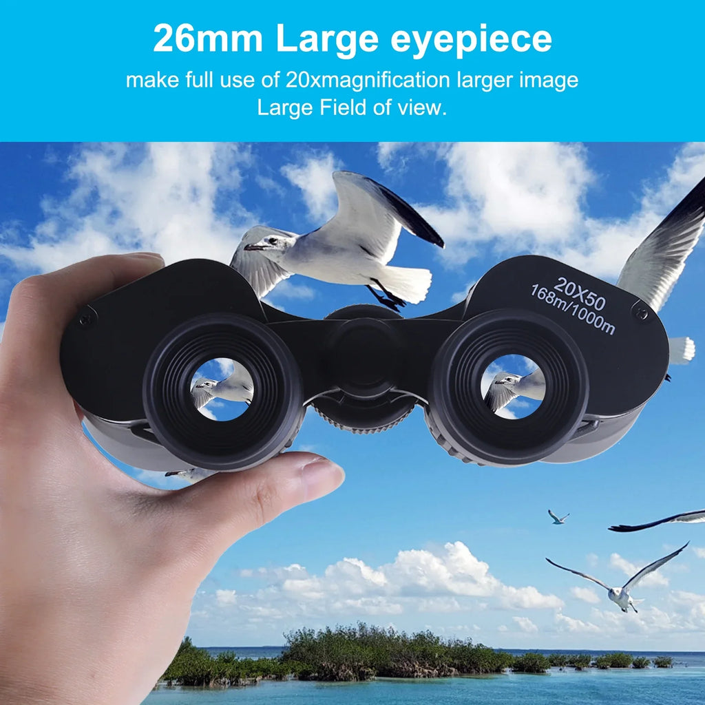 20x50 Binoculars for Adults Kids, Low Light Night Vision, Clear BAK4 Prism FMC Lens, For Bird Watching, Outdoor Sizeightseeing