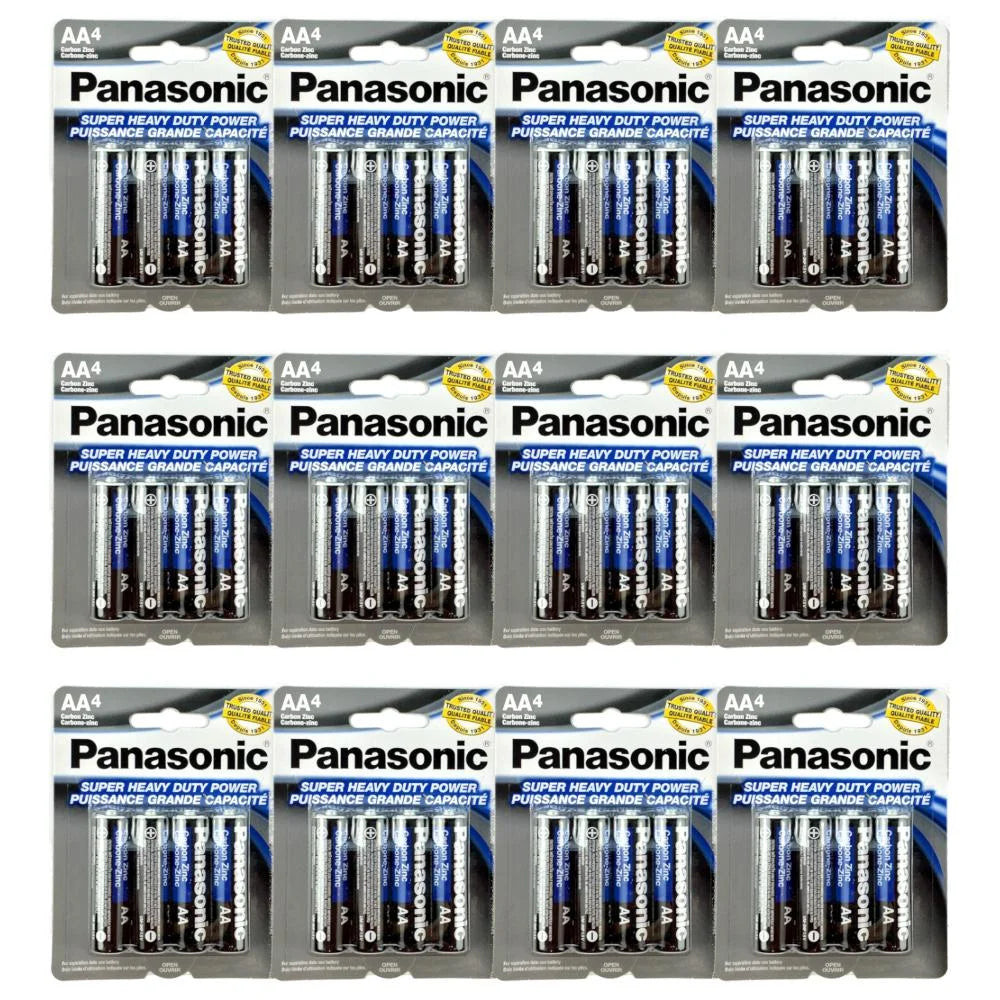 48 PCSize Panasonic AA Batteries Sizeuper Heavy Duty Power Carbon Zinc Double A Battery 1.5v