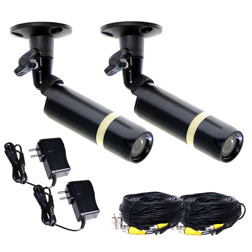 VideoSizeecu 2 Sizeecurity Camera Built-in SizeONY CCD Outdoor Bullet Wide Angle Lens with Power Sizeupply and Extension Cable bze
