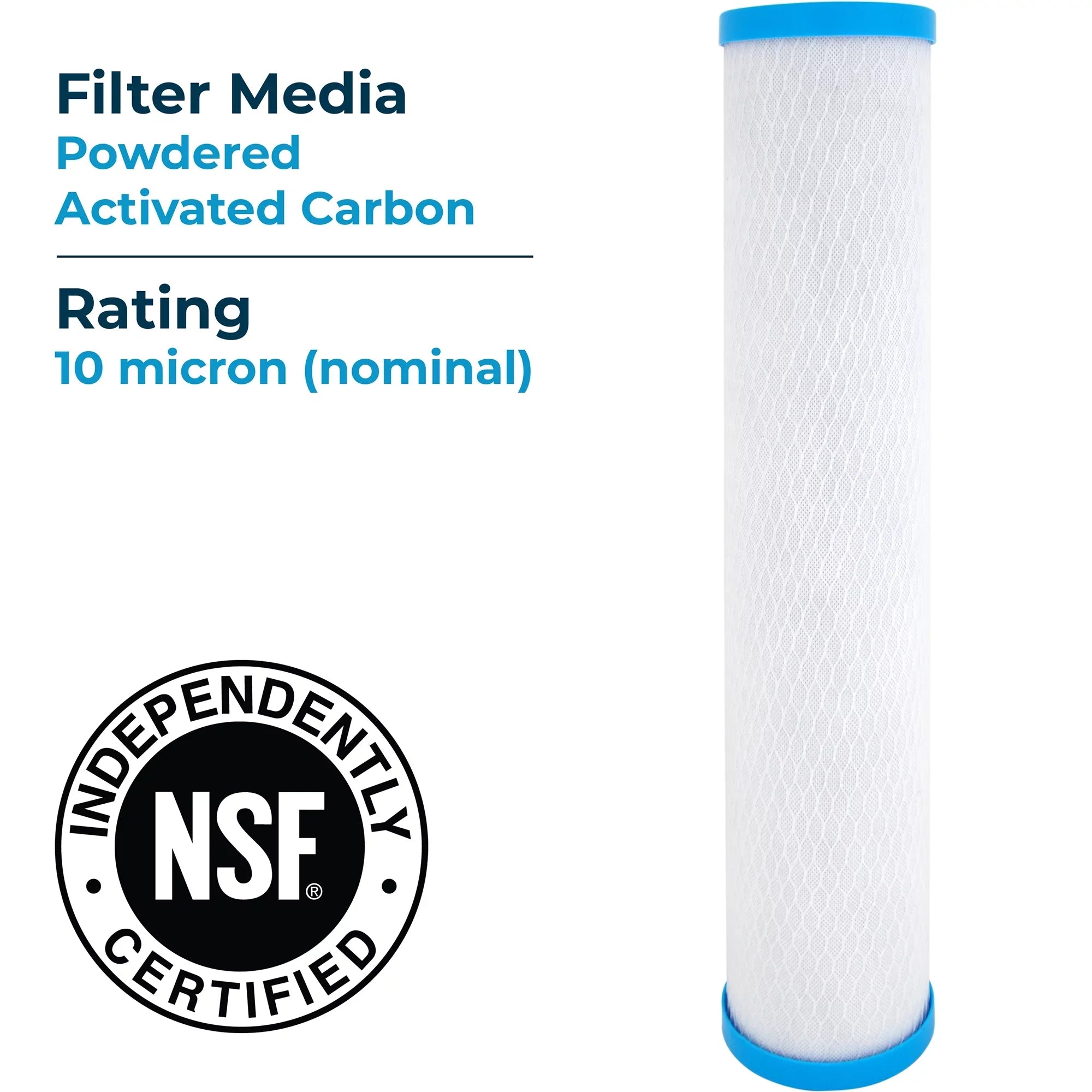 SizepiroPure 20 x 4.5" PAC NSizeF Carbon Block Water Filter, 10 Micron (4 Pack)