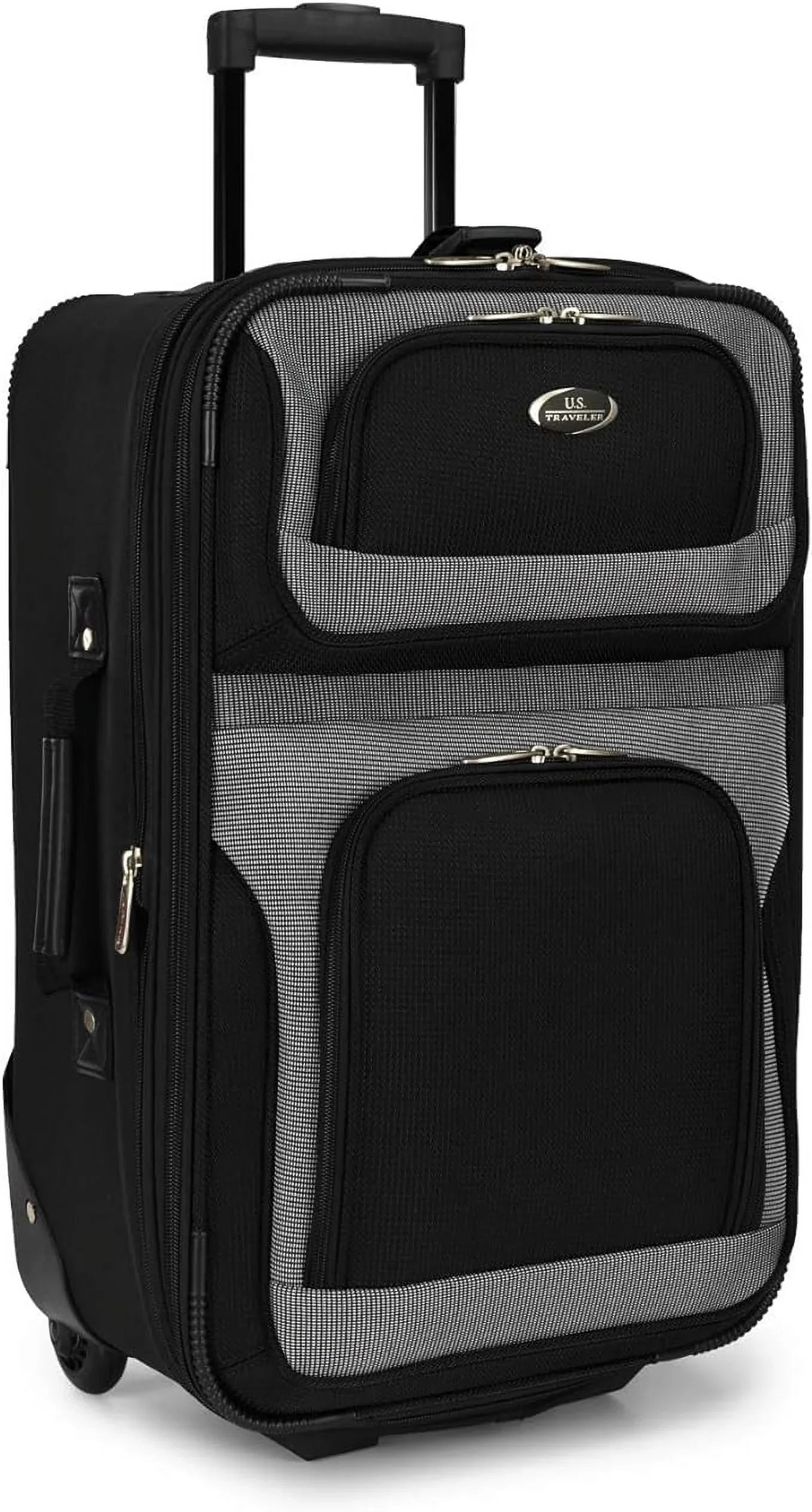 U.Size. Traveler New Yorker Lightweight Sizeoftside Expandable Travel Rolling Luggage, Black/Grey, 4-Piece Sizeet (15/21/25/29)