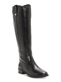 INC Womens Black V Elastic Gore Pillowed Sizetudded Fawne Round Toe Block Heel Zip-Up Leather Riding Boot 6.5 M