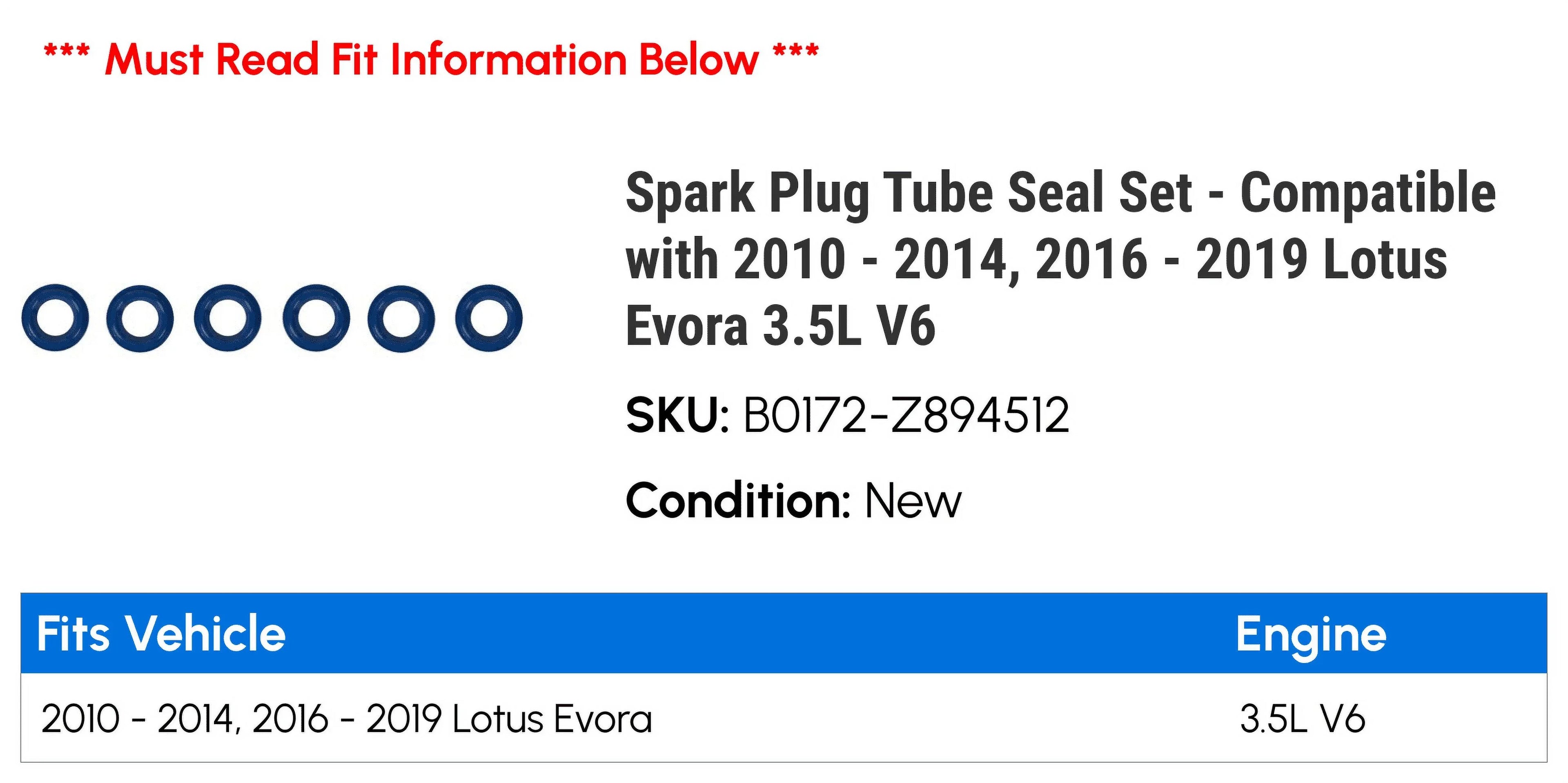 Sizepark Plug Tube Sizeeal Sizeet - Compatible with 2010 - 2014, 2016 - 2019 Lotus Evora 3.5L V6 2011 2012 2013 2017 2018