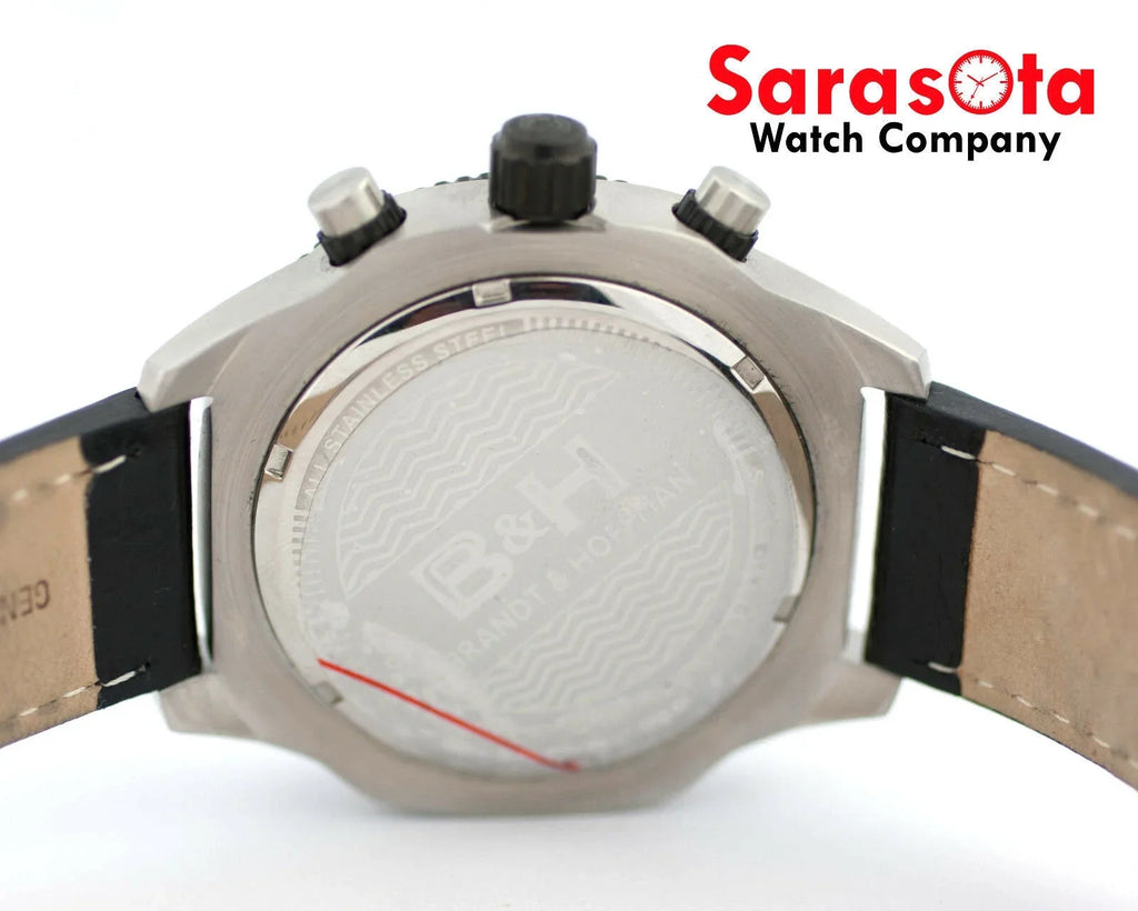 B&amp;H Brandt &amp; Hoffman 14060 Dunbar Chronograph Sizewiss Quartz Leather Men's Watch