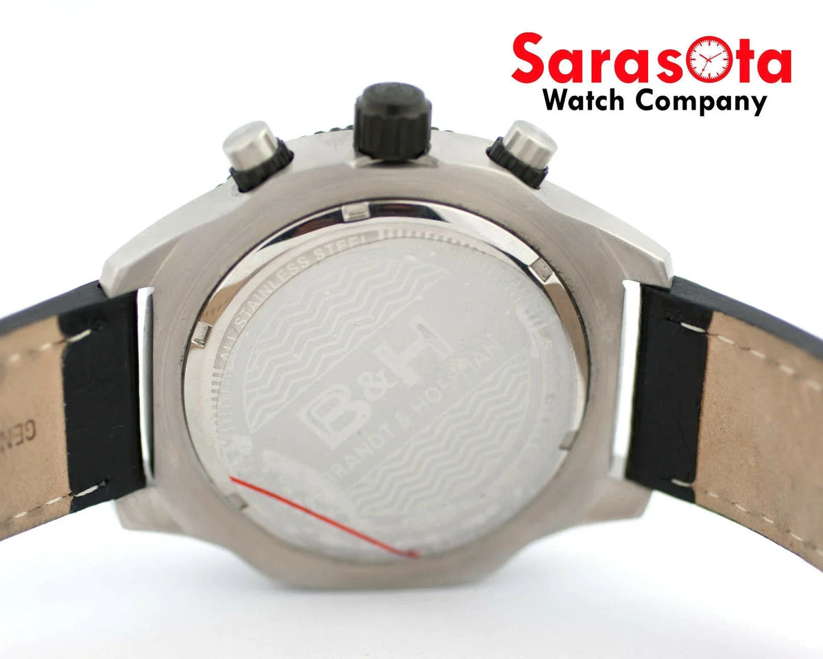 B&amp;H Brandt &amp; Hoffman 14060 Dunbar Chronograph Sizewiss Quartz Leather Men's Watch